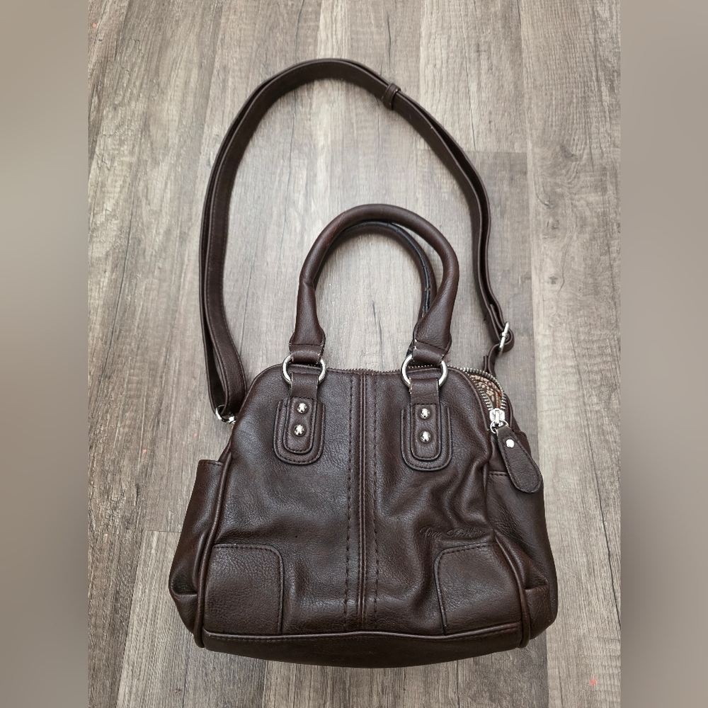 Tom Taylor brown faux leather mini Satchel ctissbody boho hobo bag y2k western